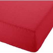 Drap housse uni 140 x 190 cm - Rouge