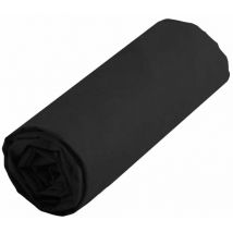 Drap housse uni 160 x 200 cm - Noir