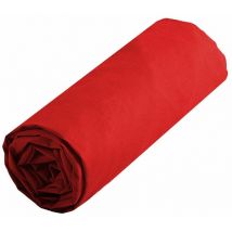 Drap housse uni 160 x 200 cm - Rouge
