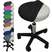Vivezen - Drap housse de protection en éponge pour tabouret rond - Noir