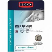 Drap housse Dodo antibacteriens - taupe - 90X190 cm - Bonnet 32 cm
