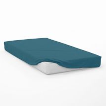 Drap housse en coton 57 fils 60x120 cm bebe bleu canard, par Soleil d'Ocre