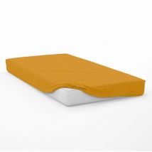 Drap housse en coton 57 fils 70x140 cm bebe moutarde, par Soleil d'Ocre