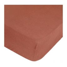 Atmosphera Créateur D'intérieur - Drap Housse en Lin 'Adorable' 160x200cm Terracotta