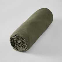 L'effet Papillon - Drap Housse en Lin Lavé 180 x 200 cm – Soline Kaki