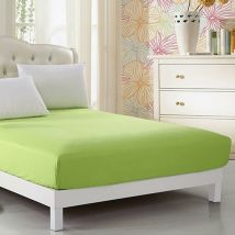 Drap-housse en pour matelas profond de 25 cm – Simple, double, King size et Super King size, Green, 180 x 200 cm-Fei Yu