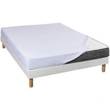 Drap housse blanc jersey coton Lycra Tencel 90x190 à 110x220