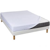 Drap housse blanc jersey coton Lycra Tencel 100x220