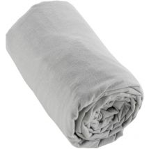 Drap housse flanelle 180 x 200 cm Candice brume