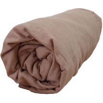Drap housse flanelle bonnet 30 cm 140x190 Noisette Tradilinge