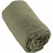 Drap housse flanelle kaki 180x200
