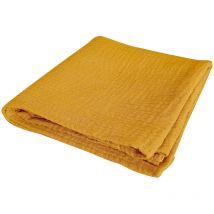 Drap housse gaze coton 60 x 120 cm tendance uni bebe jaune