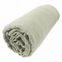 Drap Housse gaze de coton 160x200cm Gaia Vert d'eau