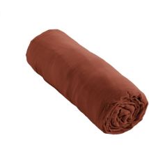 Drap housse gaze de coton 200 x 200 cm Gaia terracotta