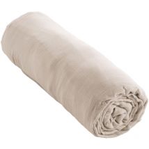 Drap housse Gaze de Coton 180x200 gaia matelas épais Beige Pampa