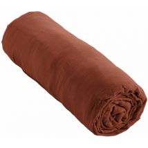 Drap housse Gaze de Coton 90x190 gaia matelas épais Terracotta