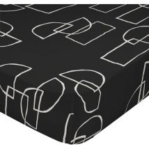 Drap housse Happyfriday blanc Multicouleur 180 x 200 x 32 cm
