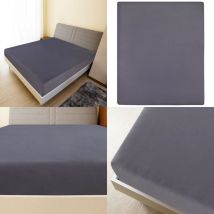 Vidaxl - Drap-housse Jersey Anthracite 140x200 cm Coton - drap-housse en jersey - draps-housses en jersey - Home & Living - Anthracite