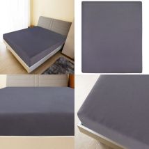 Vidaxl - Drap-housse Jersey Anthracite 90x200 cm Coton - drap-housse en jersey - draps-housses en jersey - Home & Living - Anthracite