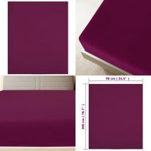 Vidaxl - Drap-housse Jersey Bordeaux 90x200 cm Coton - drap-housse en jersey - draps-housses en jersey - Home & Living - Rouge