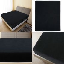 Vidaxl - Drap-housse Jersey Noir 100x200 cm Coton - drap-housse en jersey - draps-housses en jersey - Home & Living - Noir
