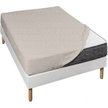 Drap housse jersey taupe chiné bonnet 30 cm 200x200