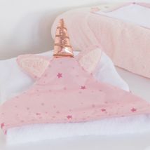 Sortie de bain avec gant Jolly Rose 75x75 cm