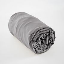 Drap housse king size 180 x 200 cm satin de bambou Salomé Anthracite