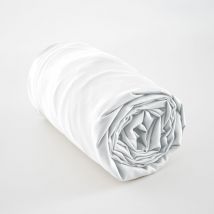 Drap housse king size 180 x 200 cm satin de bambou Salomé Blanc