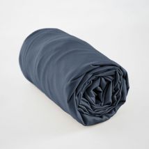 Drap housse king size 180 x 200 cm satin de bambou Salomé Bleu nuit