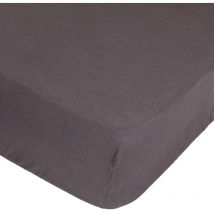 Drap-housse Linah lin lavé gris ardoise 140x190cm Atmosphera Créateur D'intérieur