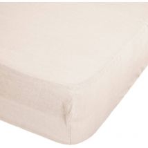 Drap-housse Linah lin lavé beige 140x190cm Atmosphera Créateur D'intérieur