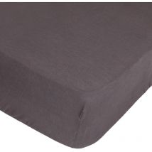 Drap-housse Linah lin lavé gris ardoise 160x200cm Atmosphera Créateur D'intérieur