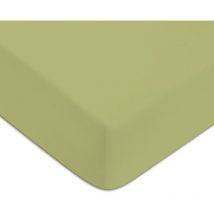 Drap housse en 100% coton premium 57 fils uni bonnet 25cm tilleul 80x200cm avec bonnet élastique de 30cm - Future Home