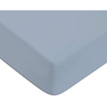 Drap housse en 100% coton premium 57 fils uni bonnet 25cm nuage 90x190cm avec bonnet élastique de 30cm - Future Home