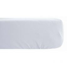 Drap housse Palace pur coton teint lavé 63 fils/cm² Vent Du Sud Palace Neige - 180 x 200 cm bonnet de 35 cm