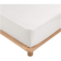 Drap Housse Percale - Bonnet 30 Cm - 200x160cm - Blanc.