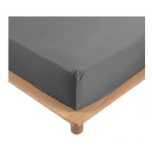 Drap Housse Percale - Bonnet 30 Cm - 190x90cm - anthracite .