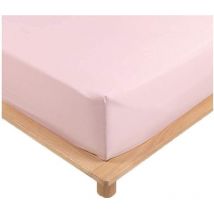 Drap Housse Percale - Bonnet 30 Cm - 190x90cm - Rose.