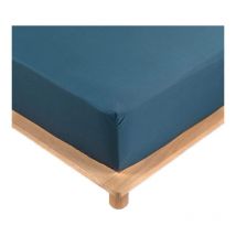 Drap Housse Percale - Bonnet 30 Cm - Plusieurs Tailles - Plusieurs Coloris - 160x200cm - bleu homeflair