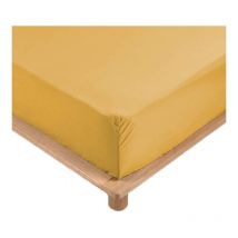 Drap Housse Percale - Bonnet 30 Cm - Plusieurs Tailles - Plusieurs Coloris - 90x190cm - jaune homeflair