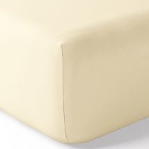 Drap housse percale 'Julian' avec bonnet 35 cm toutes dimensions Coton Pur Julian Ivoire - 160 x 200 cm bonnet de 35 cm