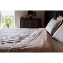 Drap housse percale pur coton peigné longues fibres 80 fils/cm² avec bonnet de 35 cm Vent Du Sud Couleur: Bleu canard - Taille de drap housse: 90 x