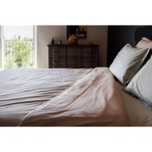 Drap housse percale pur coton peigné longues fibres 80 fils/cm² avec bonnet de 35 cm Vent Du Sud Couleur: Carmin - Taille de drap housse: 140 x 190
