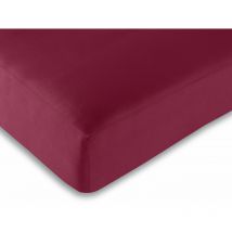 Drap housse Rouge 180 x 200 cm / 100% coton / 57 fils/cm² - Rouge