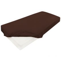 Drap-housse satin 160x200x25, marron18, MATEX