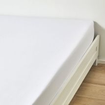 Drap housse Satin Blanc 140x190 cm
