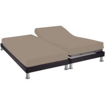 Drap housse tpr biscuit 100% coton bonnet 30 cm 2x70x190 cm