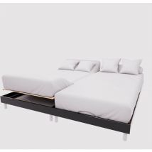 Drap housse tpr en coton 57 fils 2x70x190 cm uni blanc, par Soleil d'Ocre