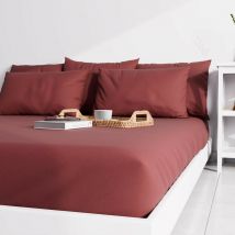 Drap housse uni 140x190 cm ZZZ rouge